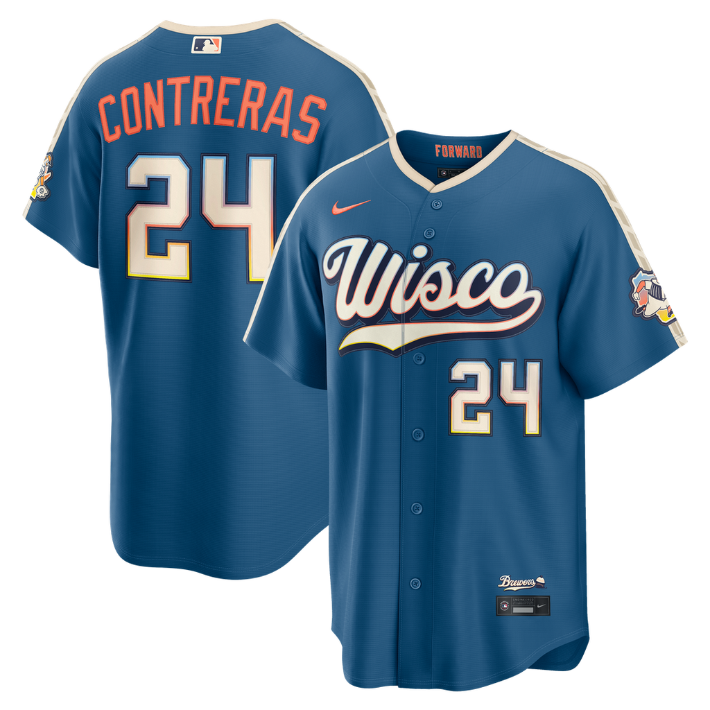 William Contreras Milwaukee Brewers Nike 2026 City Connect Stadium Jersey - Mineral Blue