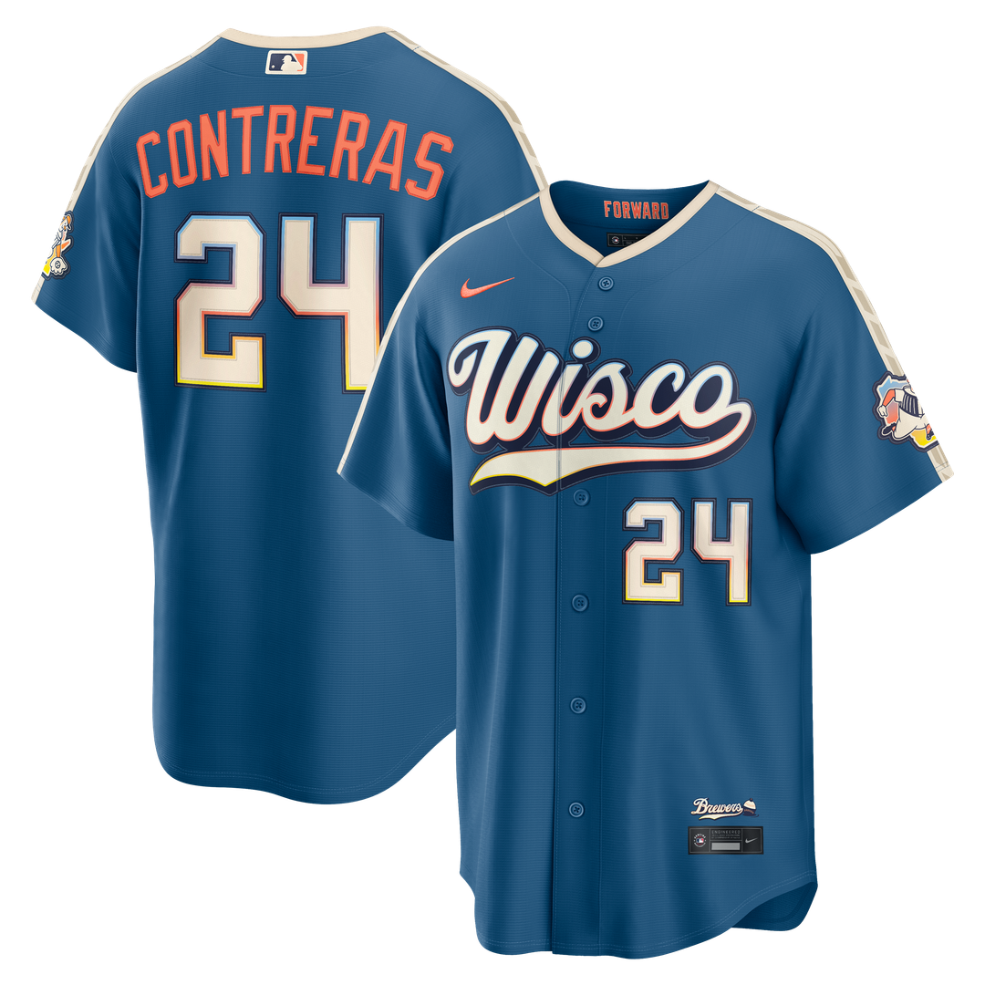 William Contreras Milwaukee Brewers Nike 2026 City Connect Stadium Jersey - Mineral Blue