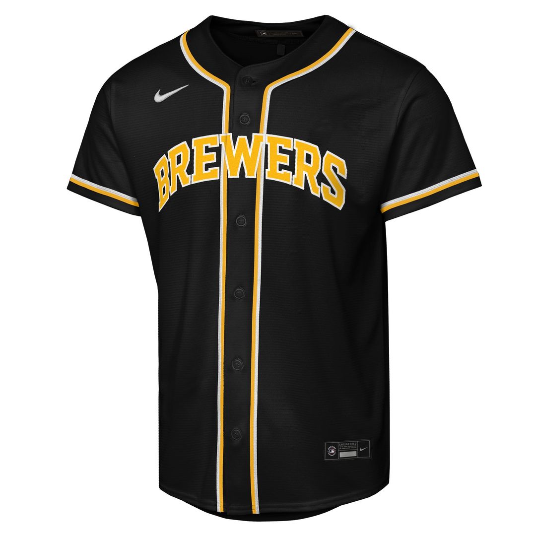 Jackson Chourio Milwaukee Brewers Nike Youth Fashion Replica Player Jersey - Black