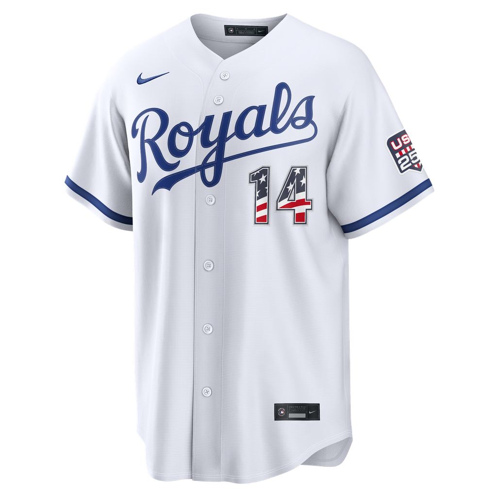 Jac Caglianone Kansas City Royals Nike USA 250 Fourth of July Home Stadium Jersey - White