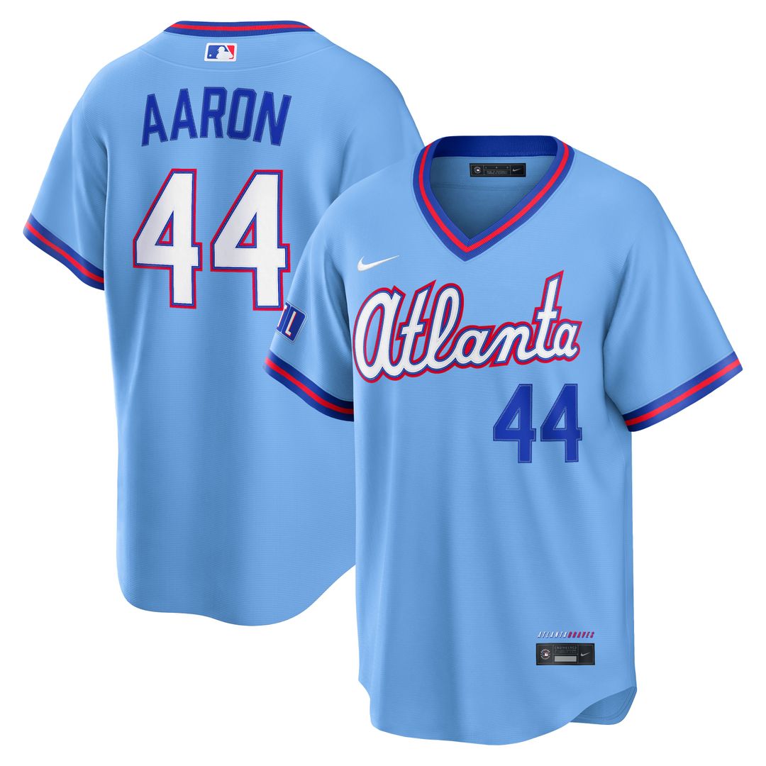 Hank Aaron Atlanta Braves Nike 2026 City Connect Stadium Jersey - Powder Blue