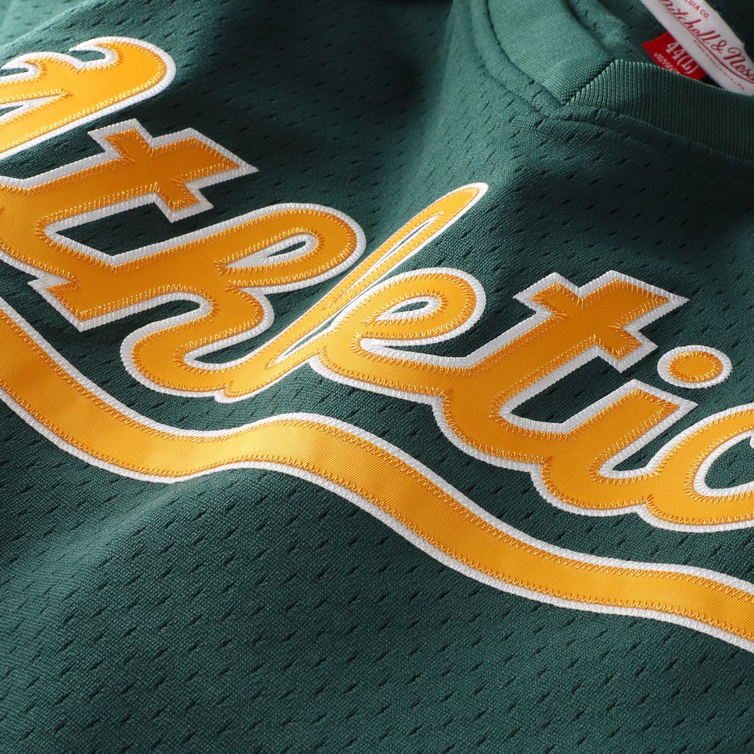 Rickey Henderson Athletics Mitchell & Ness Authentic Batting Practice Jersey - Green