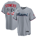 Kyle Stowers Miami Marlins Nike USA 250 Fourth of July Road Stadium Jersey - Gray