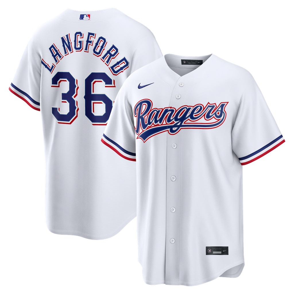 Wyatt Langford Texas Rangers Nike Home Replica Jersey - White