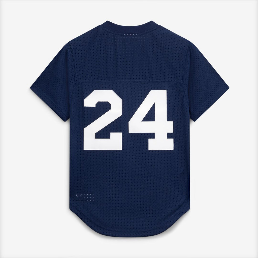 Rickey Henderson New York Yankees Mitchell & Ness Cooperstown Collection Mesh Batting Practice Button-Up Jersey - Navy