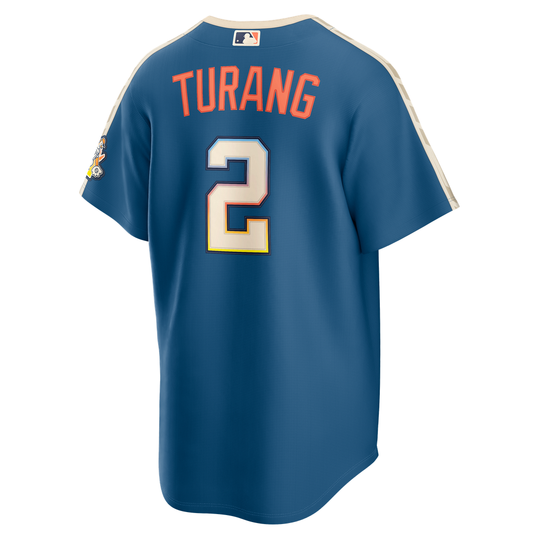 Brice Turang Milwaukee Brewers Nike 2026 City Connect Stadium Jersey - Mineral Blue
