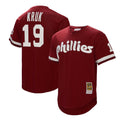 John Kruk Philadelphia Phillies Mitchell & Ness Big & Tall Cooperstown Collection Mesh Batting Practice Jersey - Burgundy