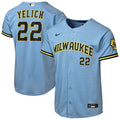 Christian Yelich Milwaukee Brewers Nike Youth Road Stadium Jersey - Powder Blue