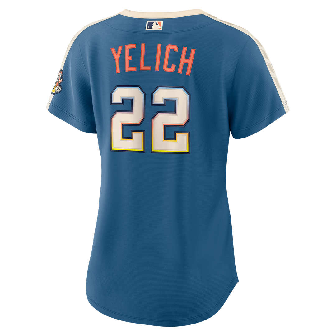 Christian Yelich Milwaukee Brewers Nike Women's 2026 City Connect Stadium Jersey - Mineral Blue