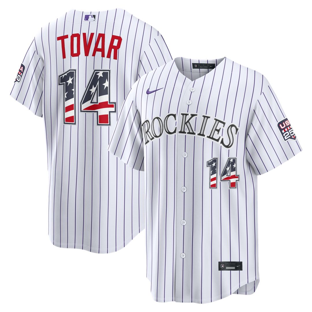 Ezequiel Tovar Colorado Rockies Nike USA 250 Fourth of July Home Stadium Jersey - White