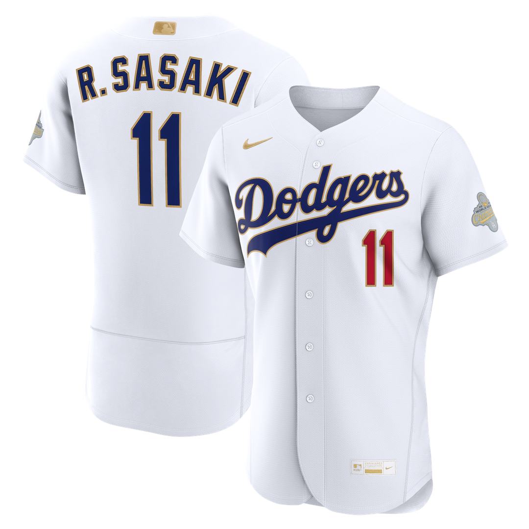 Roki Sasaki Los Angeles Dodgers Nike 2026 Gold Collection Authentic Jersey - White