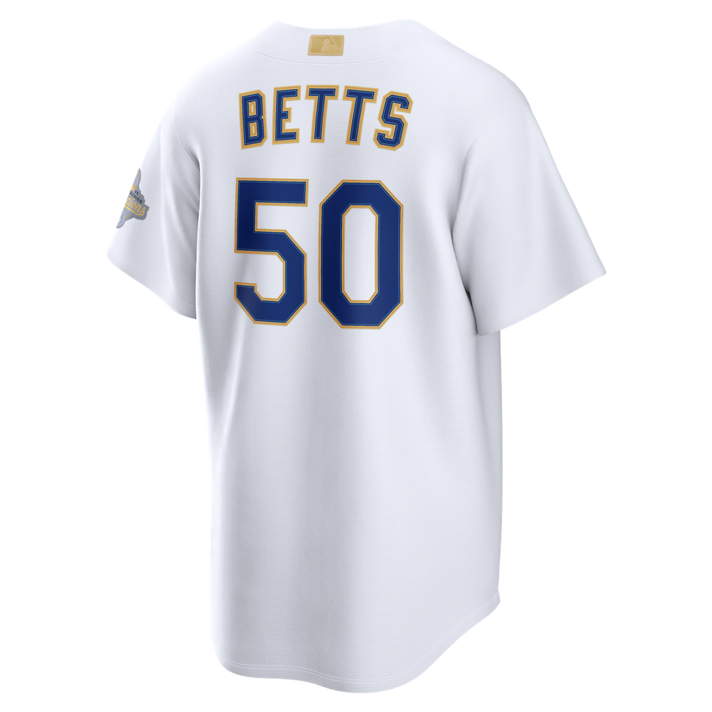 Mookie Betts Los Angeles Dodgers Nike 2026 Gold Collection Stadium Jersey - White