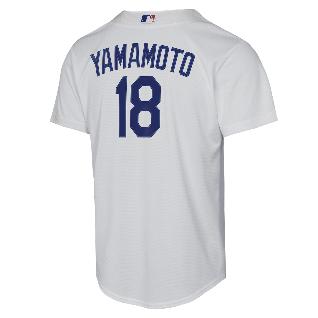 Yoshinobu Yamamoto Los Angeles Dodgers Nike Youth Home Baseline Jersey - White