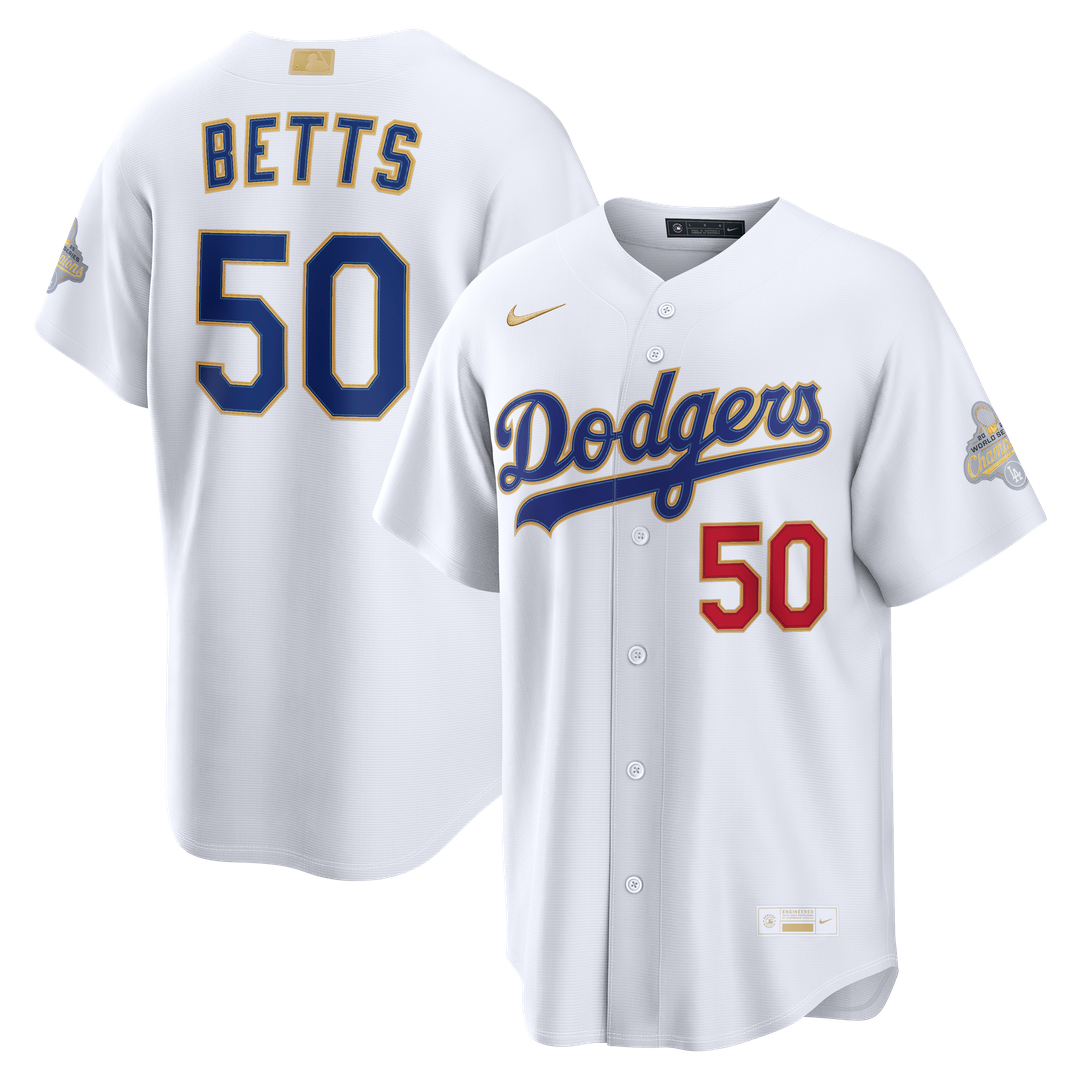 Mookie Betts Los Angeles Dodgers Nike 2026 Gold Collection Stadium Jersey - White