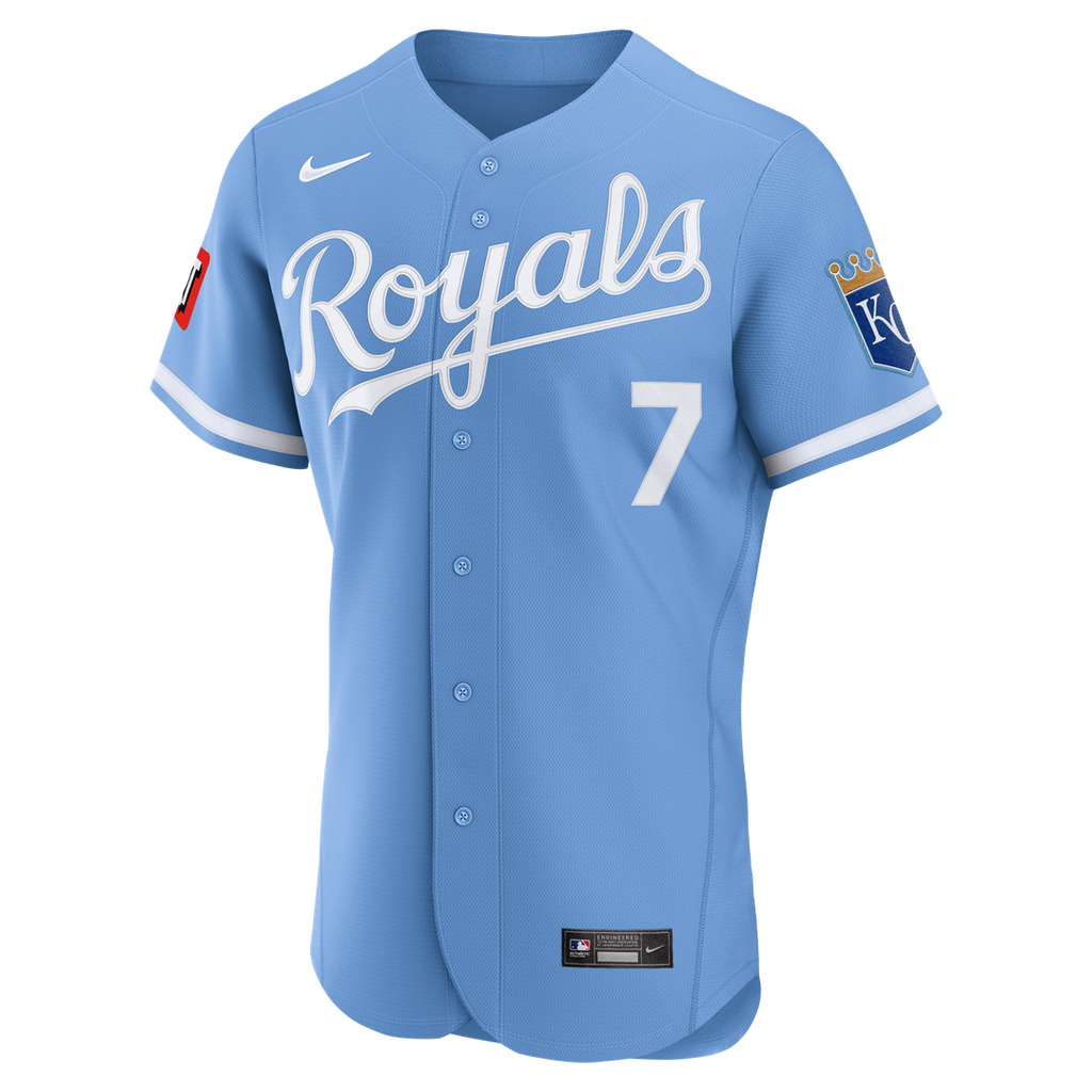 Bobby Witt Jr. Kansas City Royals Nike Alternate Authentic Sponsor Patch Jersey - Light Blue
