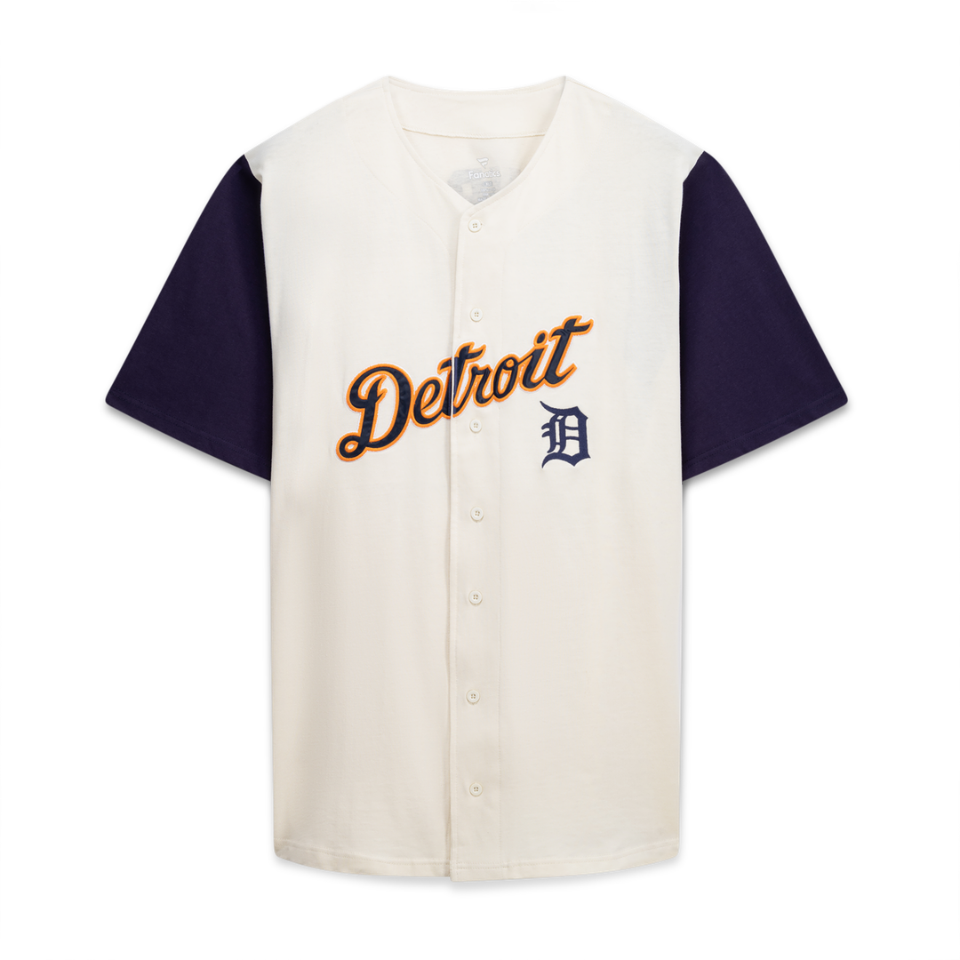Detroit Tigers Profile Big & Tall Two-Color Fashion Jersey - Cream/Navy