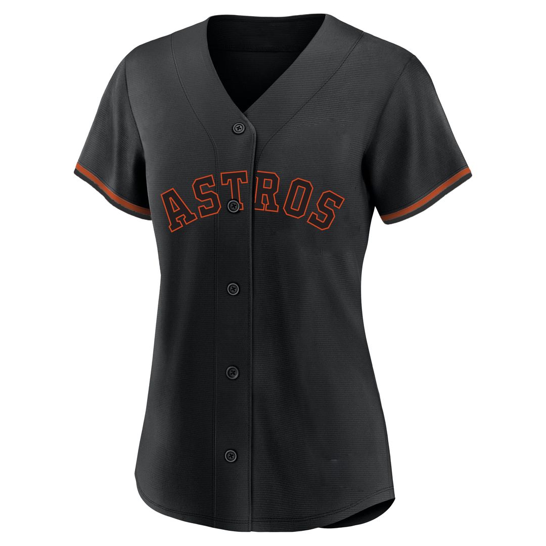 Jose Altuve Houston Astros Profile Women's Plus Size Player Name & Number Fashion Jersey - Black