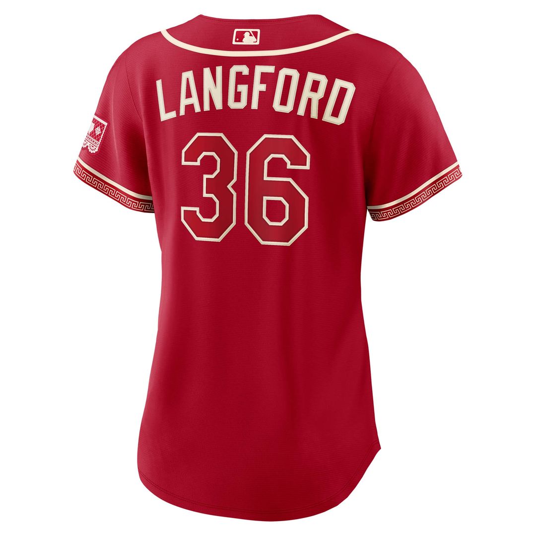 Wyatt Langford Texas Rangers Nike Women's 2026 City Connect Stadium Jersey - Red
