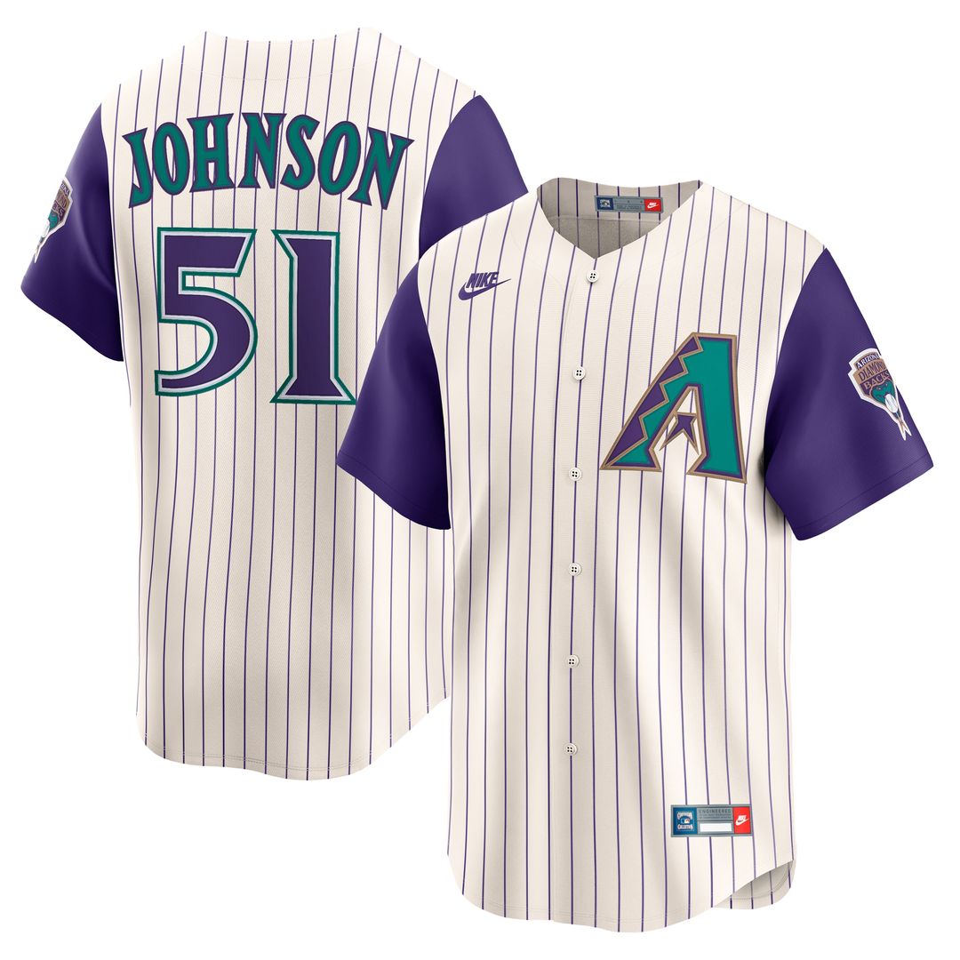 Randy Johnson Arizona Diamondbacks Nike Throwback Cooperstown Collection Limited Jersey - Black