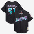 Randy Johnson Arizona Diamondbacks Mitchell & Ness Cooperstown Collection Mesh Batting Practice Button-Up Jersey - Black