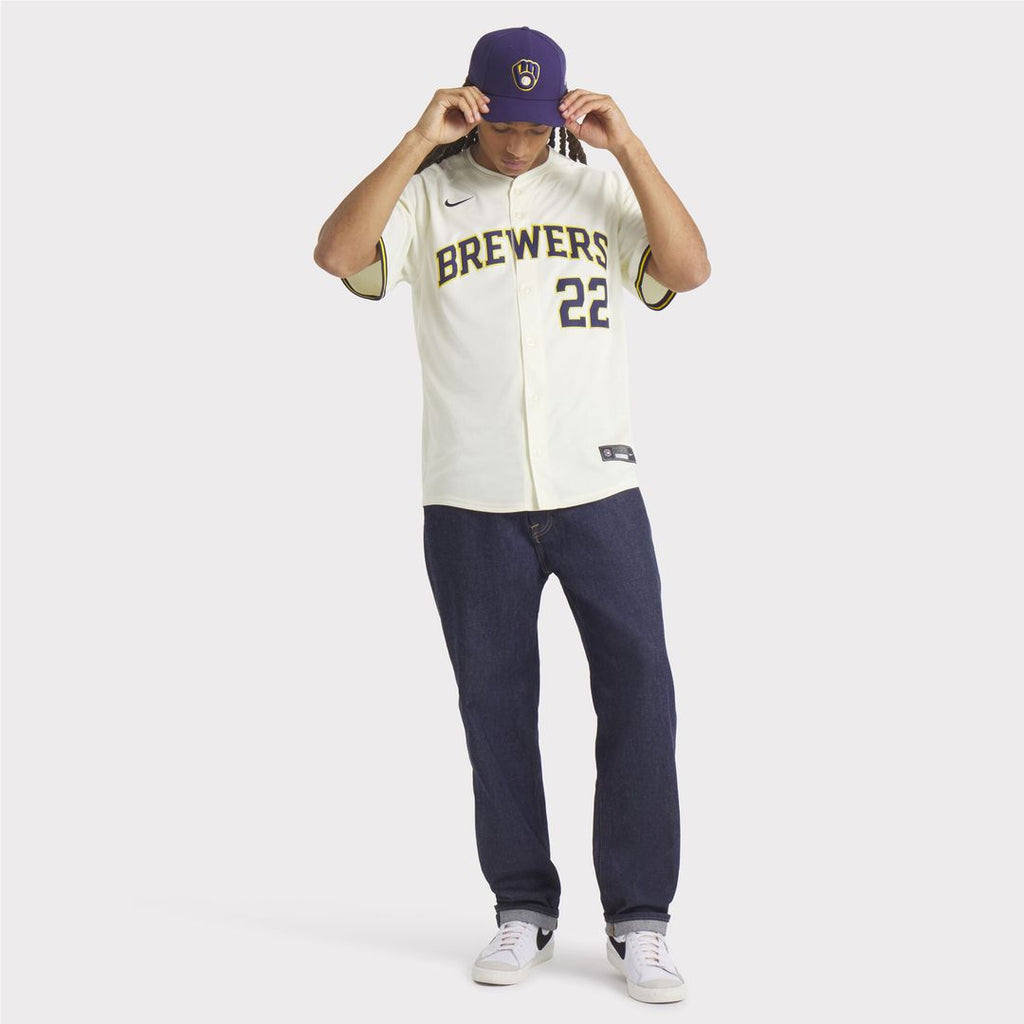 Christian Yelich Milwaukee Brewers Nike Home Limited Player Jersey - Cream