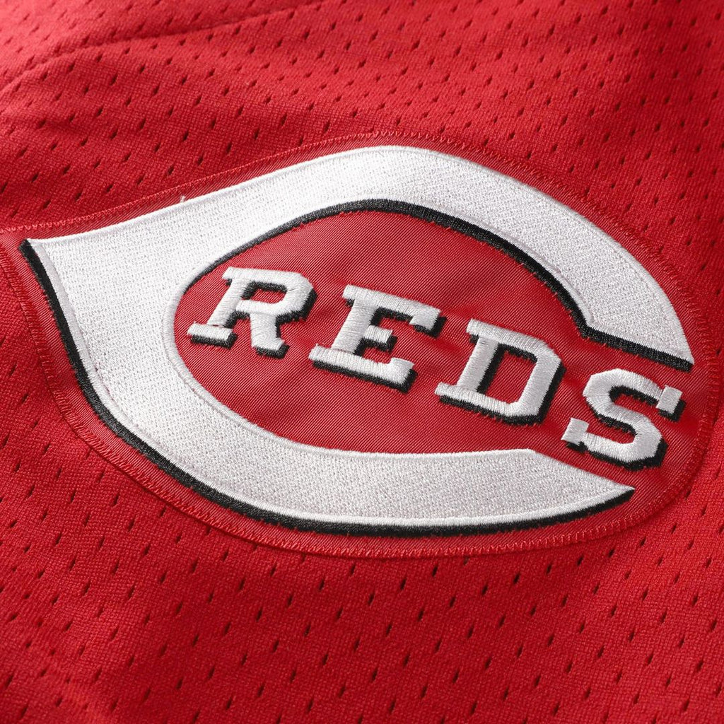Barry Larkin Cincinnati Reds Mitchell & Ness Cooperstown Collection Mesh Batting Practice Button-Up Jersey - Black