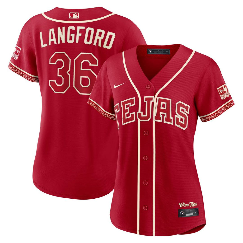 Wyatt Langford Texas Rangers Nike Women's 2026 City Connect Stadium Jersey - Red
