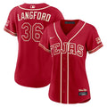 Wyatt Langford Texas Rangers Nike Women's 2026 City Connect Stadium Jersey - Red