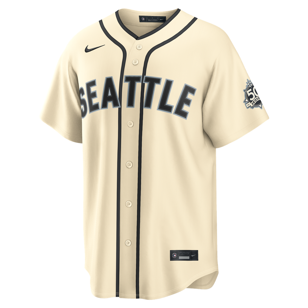 Cal Raleigh Seattle Mariners Nike Alternate Stadium Jersey - Cream