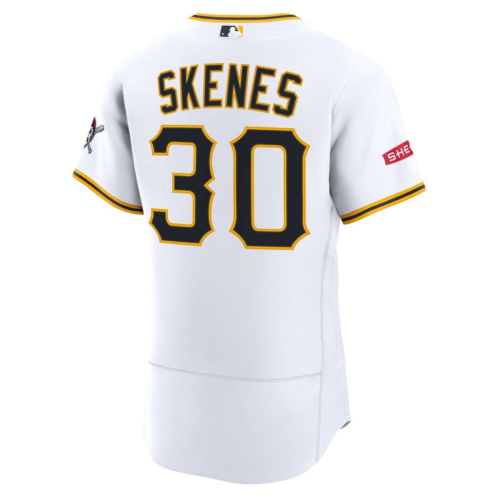 Paul Skenes Pittsburgh Pirates Nike Home Authentic Sponsor Patch Jersey - White