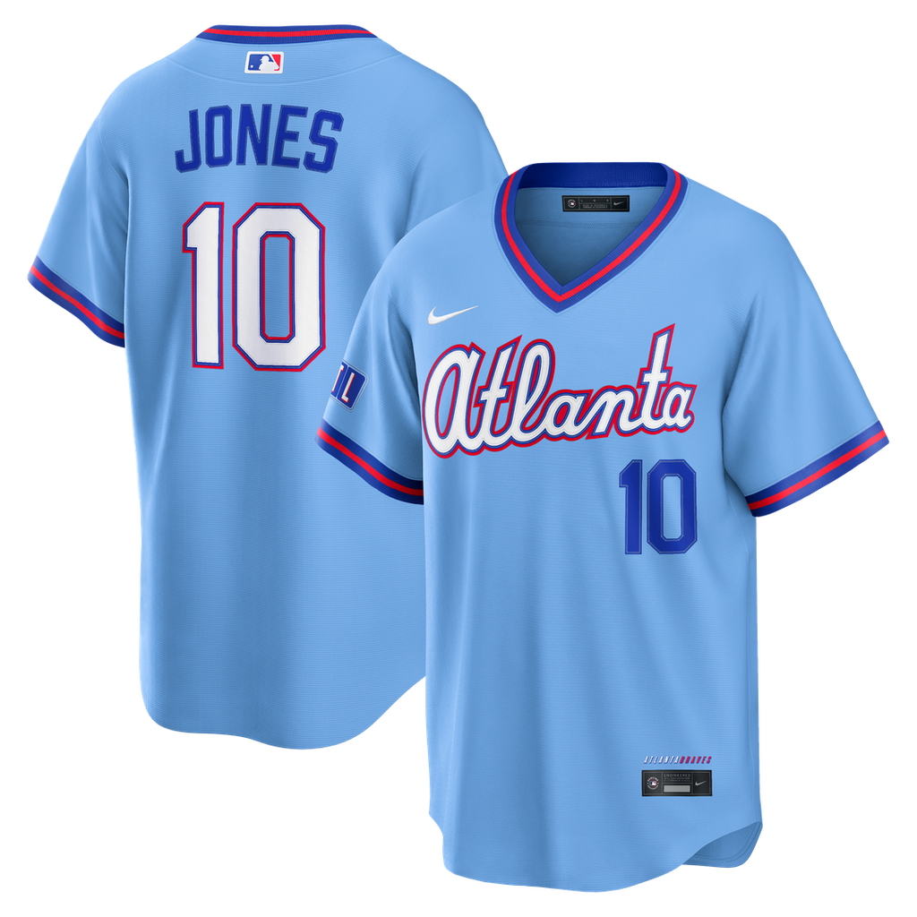 Chipper Jones Atlanta Braves Nike 2026 City Connect Stadium Jersey - Powder Blue