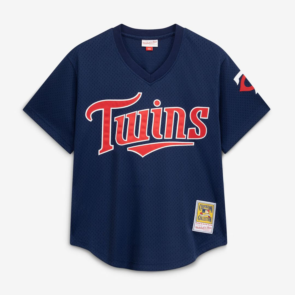 David Ortiz Minnesota Twins Mitchell & Ness 2002 Cooperstown Collection Mesh Batting Practice Jersey - Navy