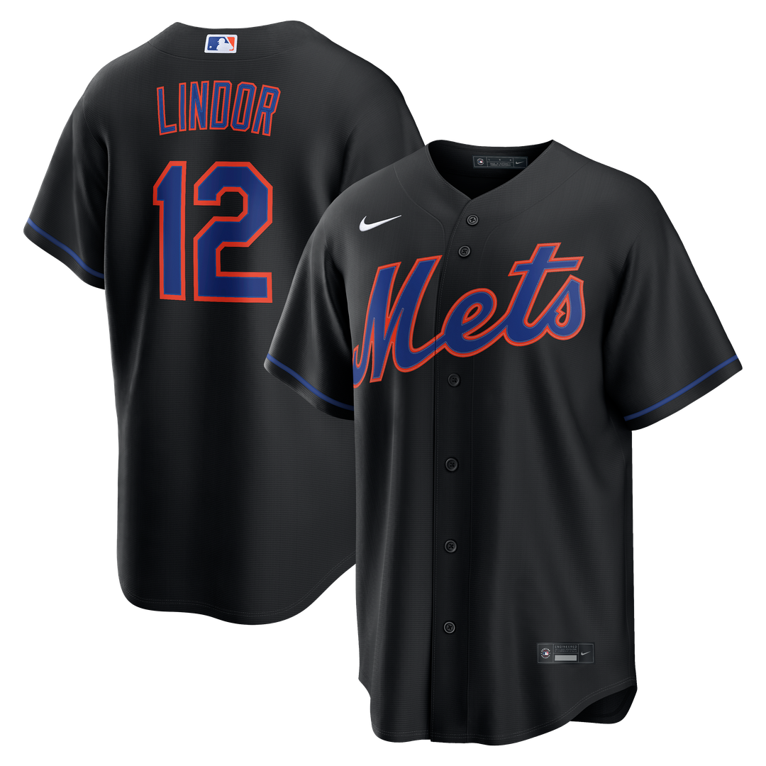 Francisco Lindor New York Mets Nike Alternate Replica Jersey - Black