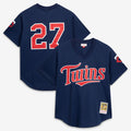 David Ortiz Minnesota Twins Mitchell & Ness 2002 Cooperstown Collection Mesh Batting Practice Jersey - Navy