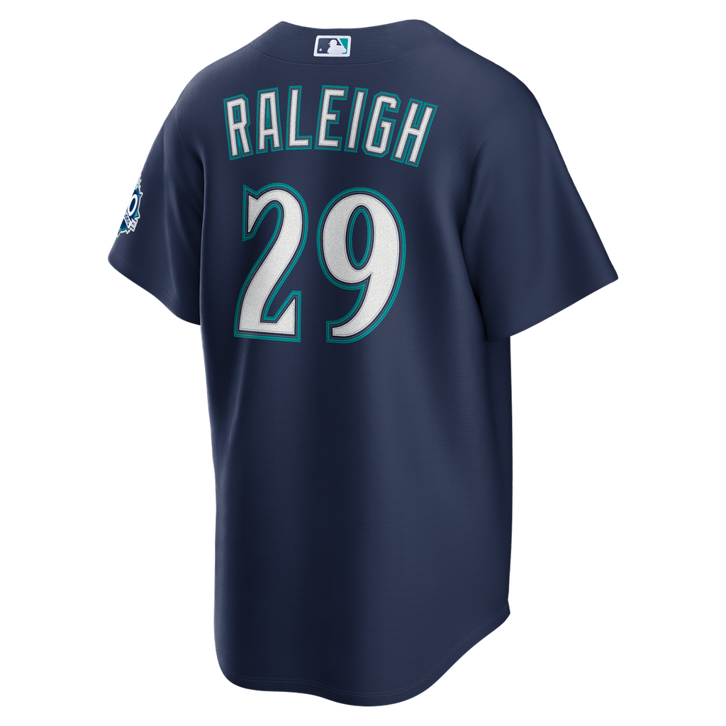 Cal Raleigh Seattle Mariners Nike  Road Stadium 50th Season Patch Jersey - Navy