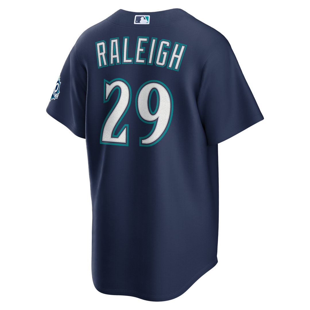 Cal Raleigh Seattle Mariners Nike  Road Stadium 50th Season Patch Jersey - Navy