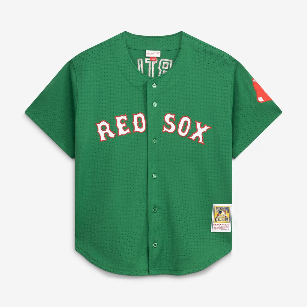 David Ortiz Boston Red Sox Mitchell & Ness Cooperstown Collection Mesh Batting Practice Button-Up Jersey - Red