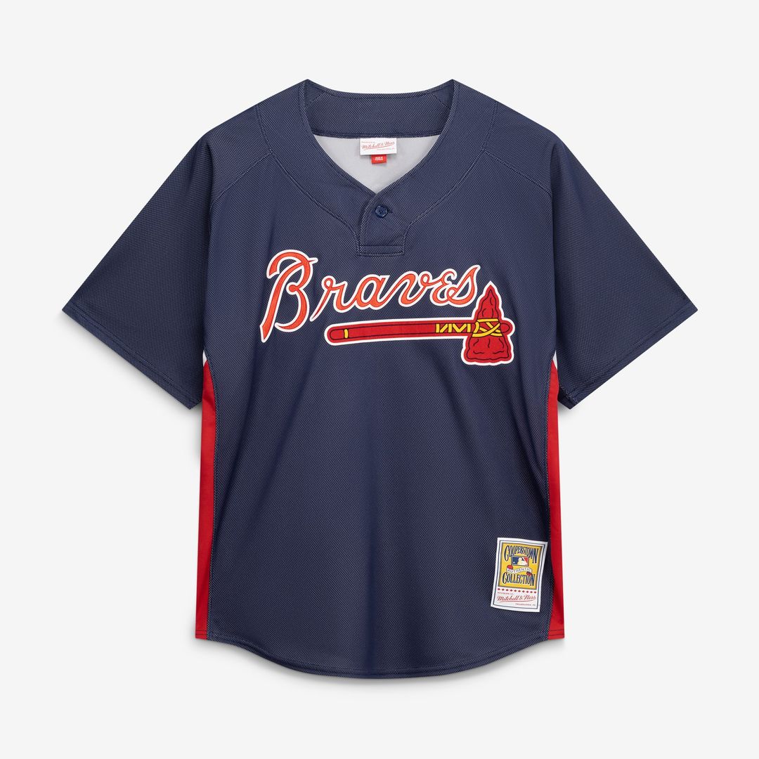 John Smoltz Atlanta Braves Mitchell & Ness Authentic Batting Practice Jersey - Navy