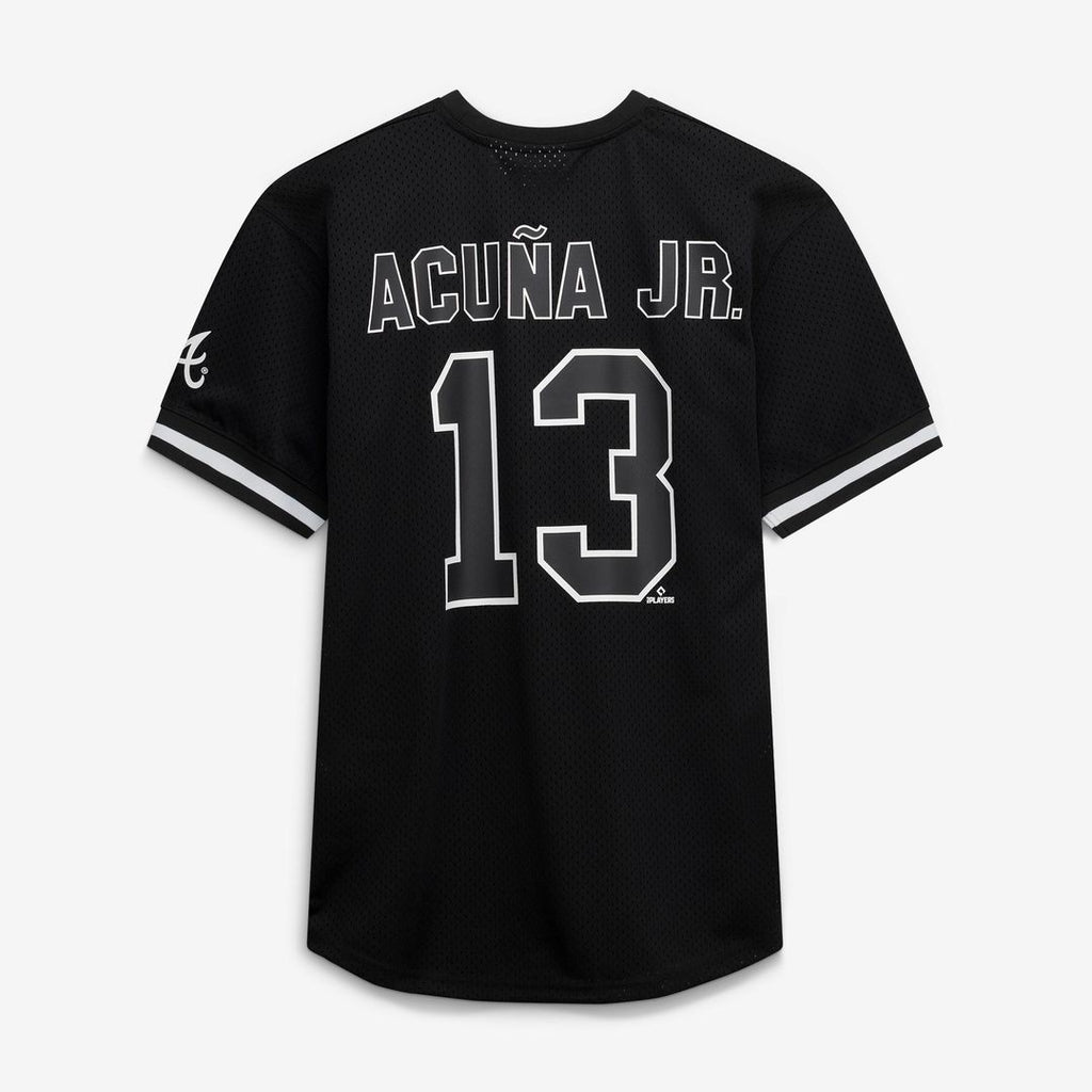 Ronald Acuña Jr. Atlanta Braves Fanatics Big & Tall Heavyweight Mesh Jersey - Black/White