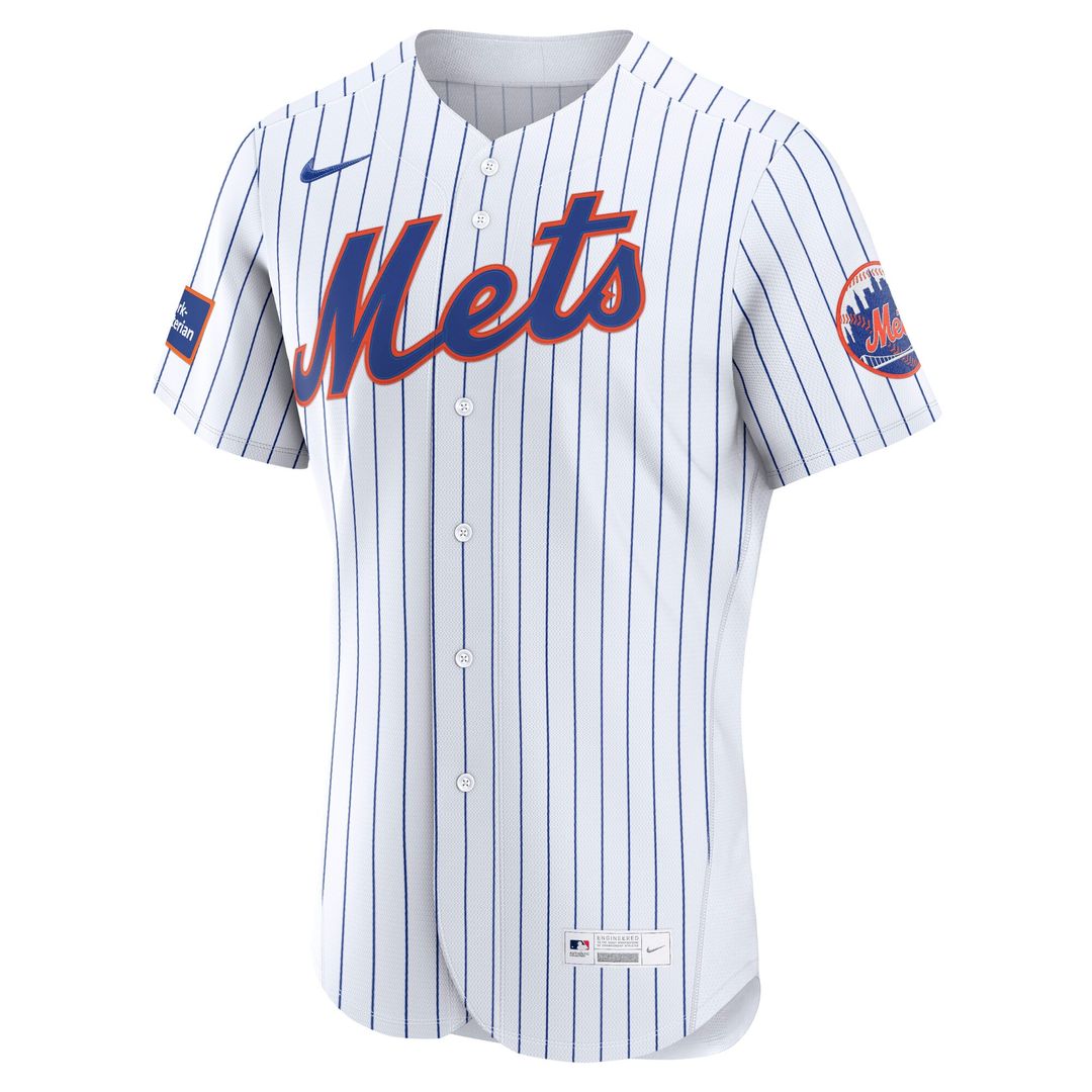 New York Mets Nike Alternate Authentic Sponsor Patch Jersey - Black