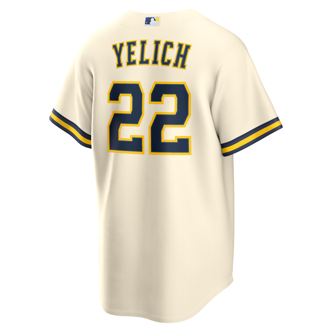 Christian Yelich Milwaukee Brewers Nike Home Replica Jersey - Cream