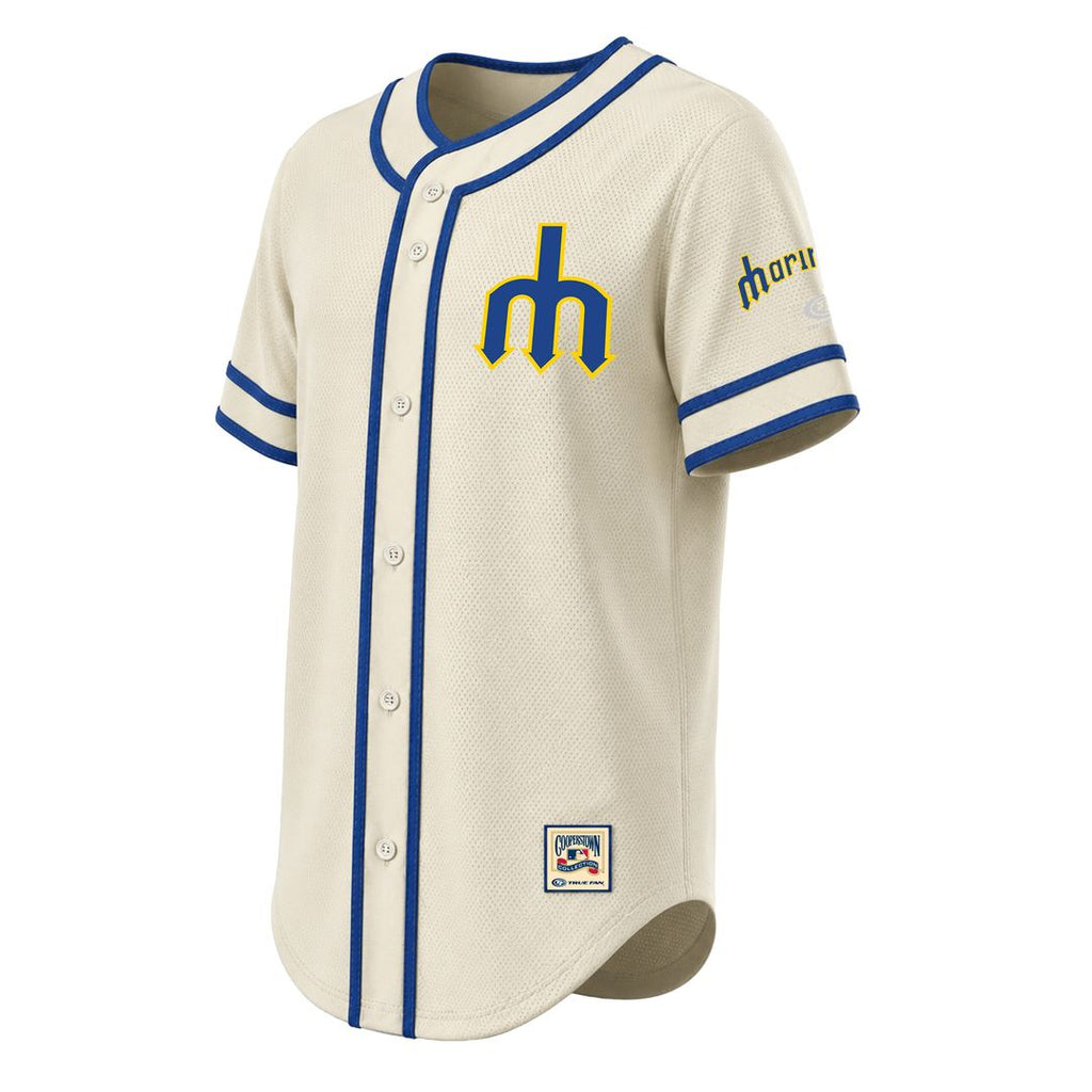 Seattle Mariners Stitches Throwback Fashion Jersey - Natural