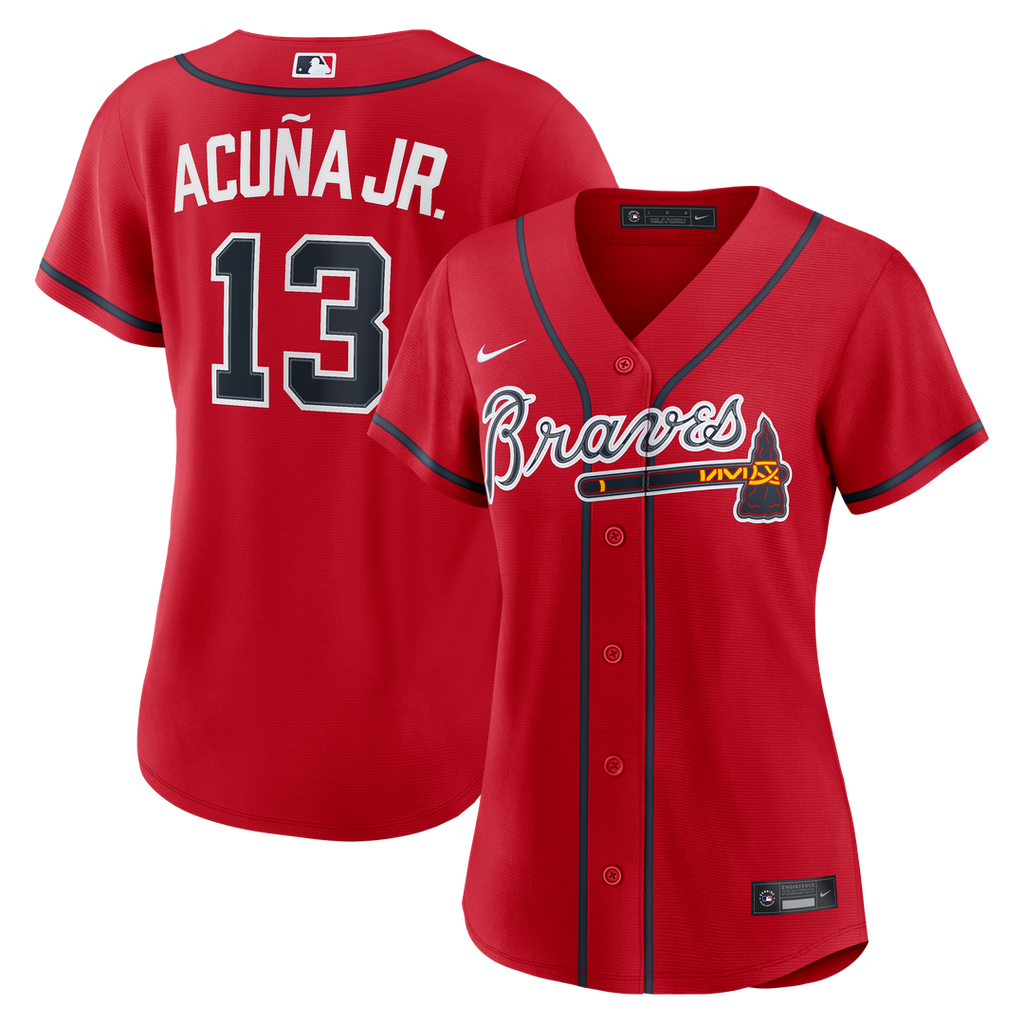 Ronald Acuña Jr. Atlanta Braves Nike Women's Alternate Replica Jersey - Navy