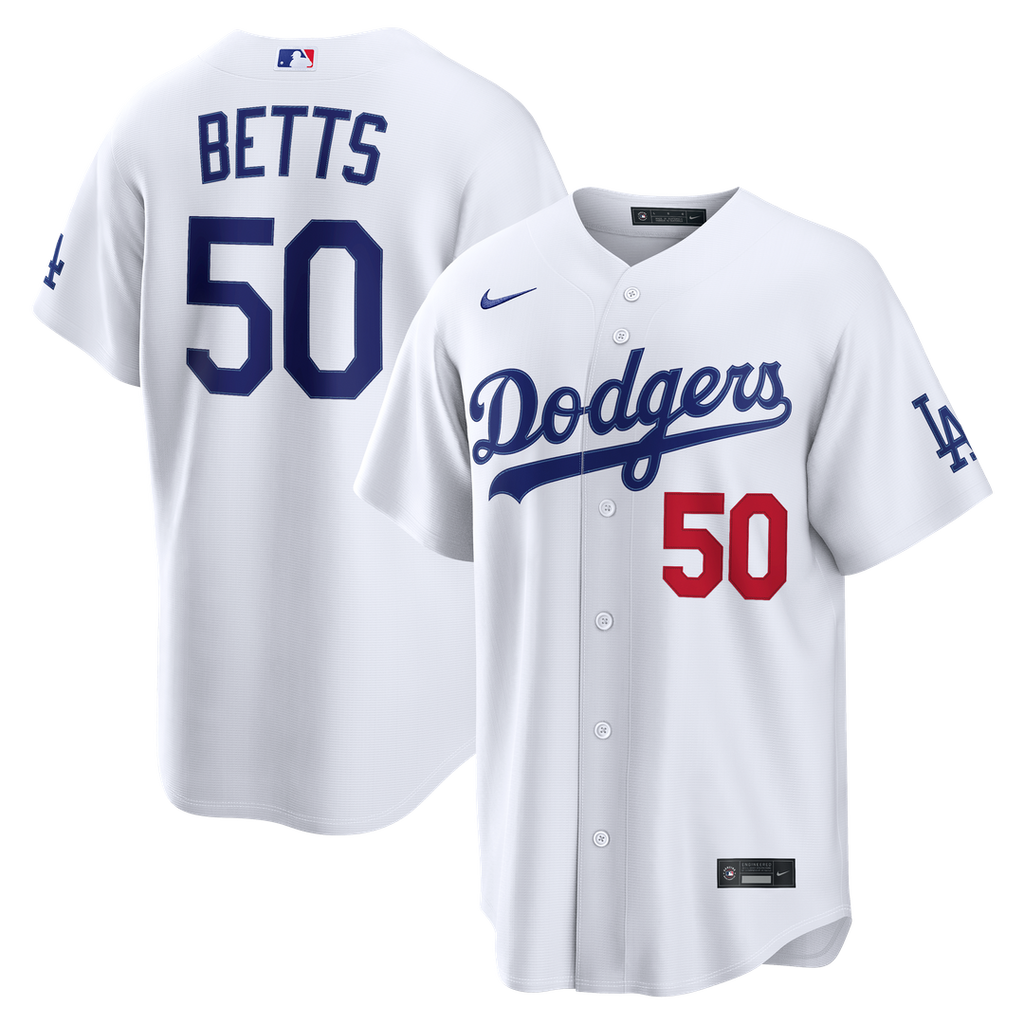 Mookie Betts Los Angeles Dodgers Nike  Home Stadium Jersey - White