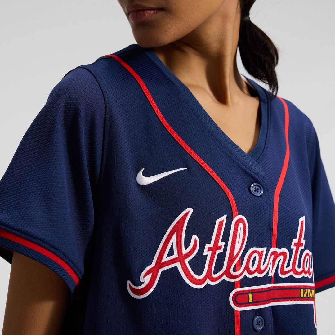 Ronald Acuña Jr. Atlanta Braves Nike Women's Alternate Limited Player Jersey – Navy