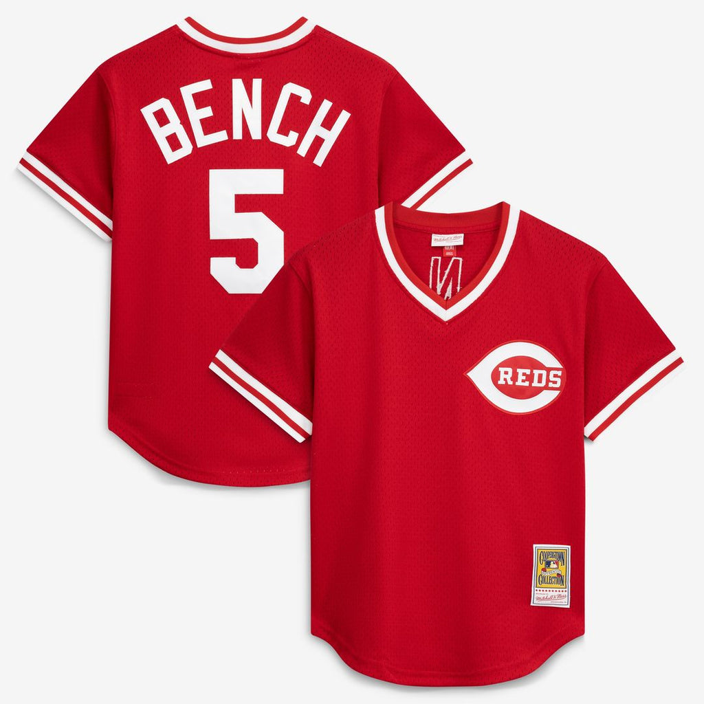 Johnny Bench Cincinnati Reds Mitchell & Ness Authentic Batting Practice Jersey - Scarlet