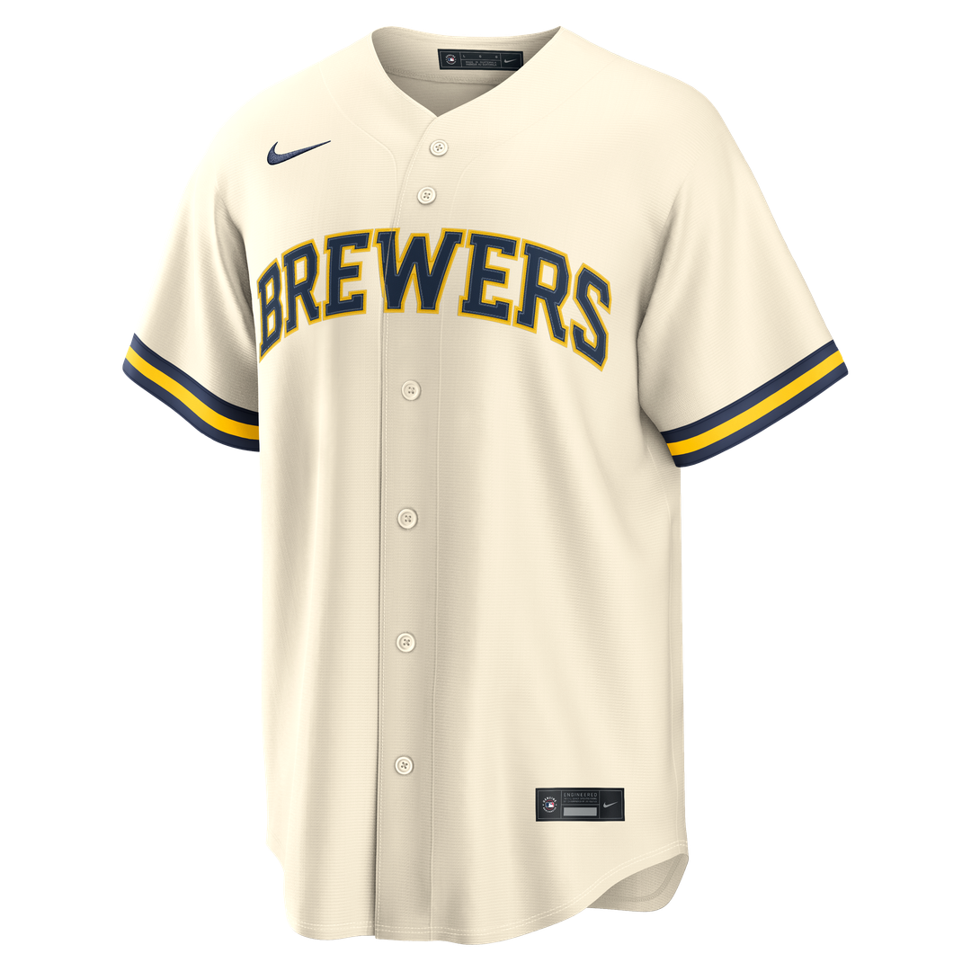Jackson Chourio Milwaukee Brewers Nike Home Replica Jersey - Cream