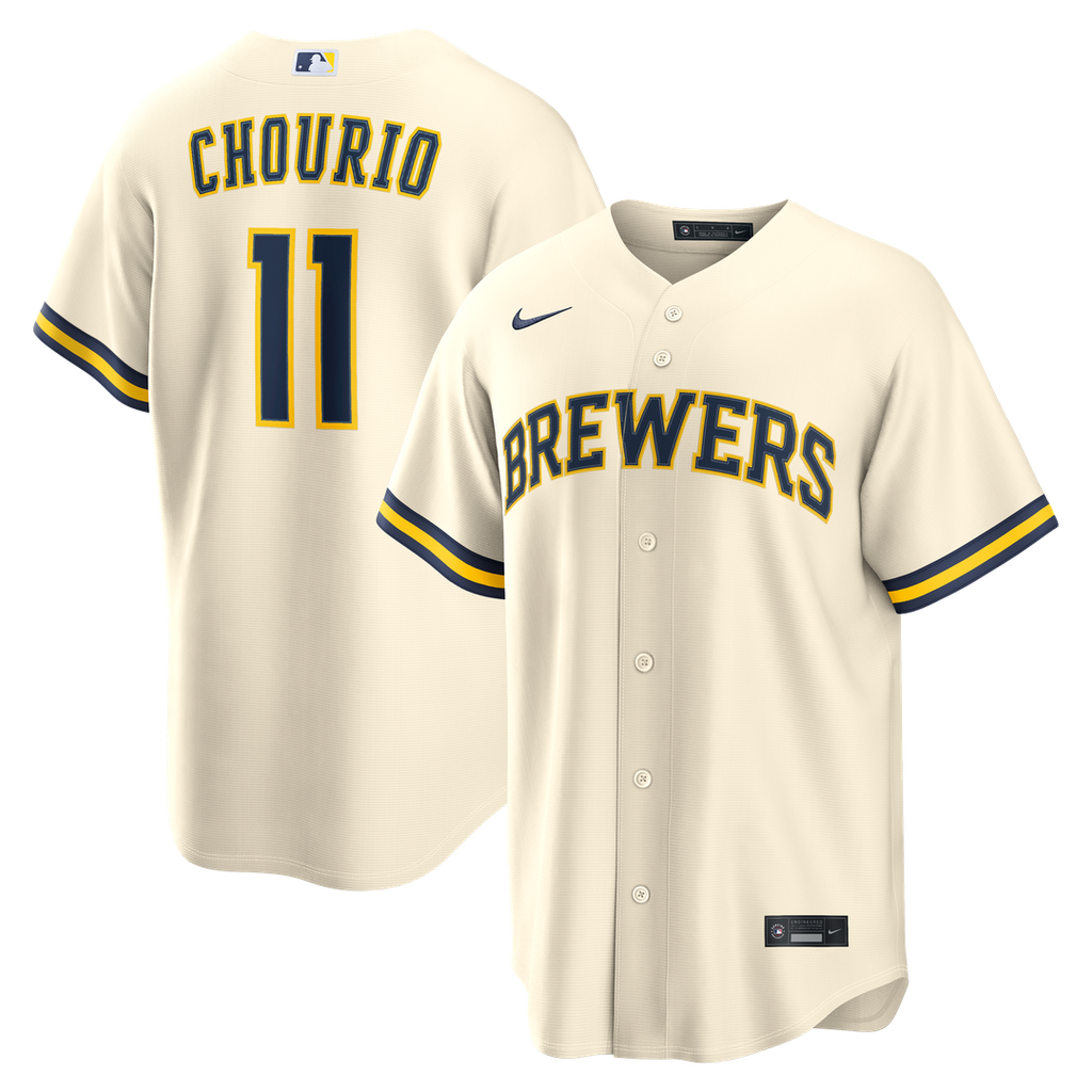 Jackson Chourio Milwaukee Brewers Nike Home Replica Jersey - Cream