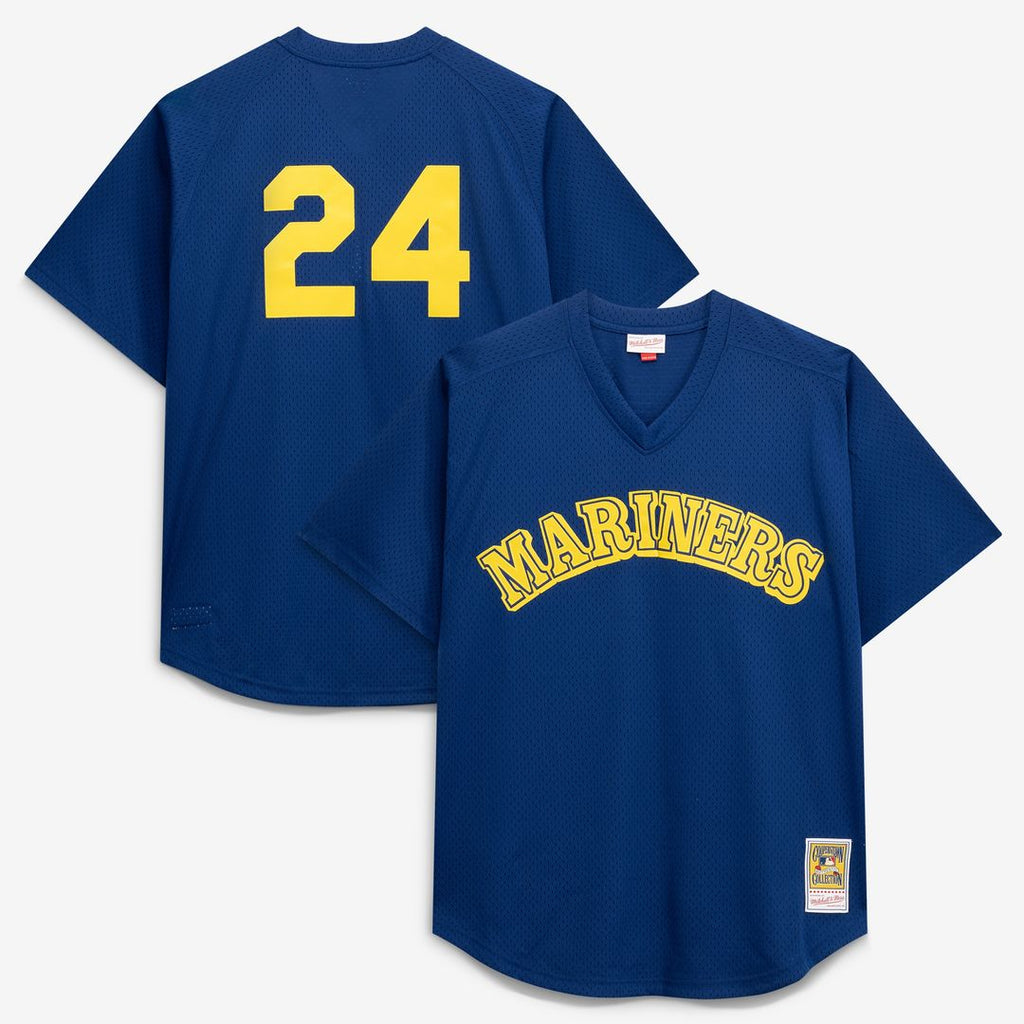 Seattle Mariners Mitchell & Ness Big & Tall Cooperstown Collection Mesh Batting Practice Jersey - Navy