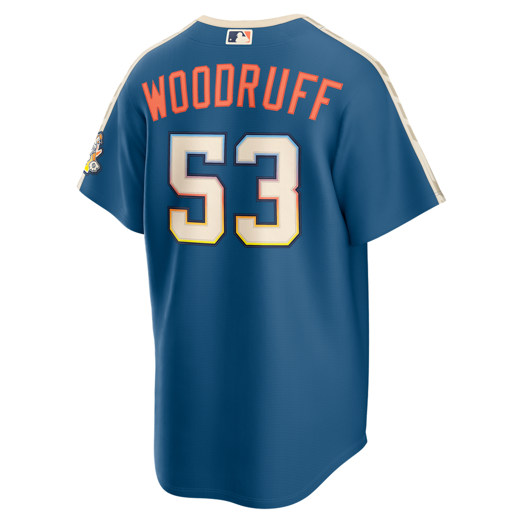 Brandon Woodruff Milwaukee Brewers Nike 2026 City Connect Stadium Jersey - Mineral Blue